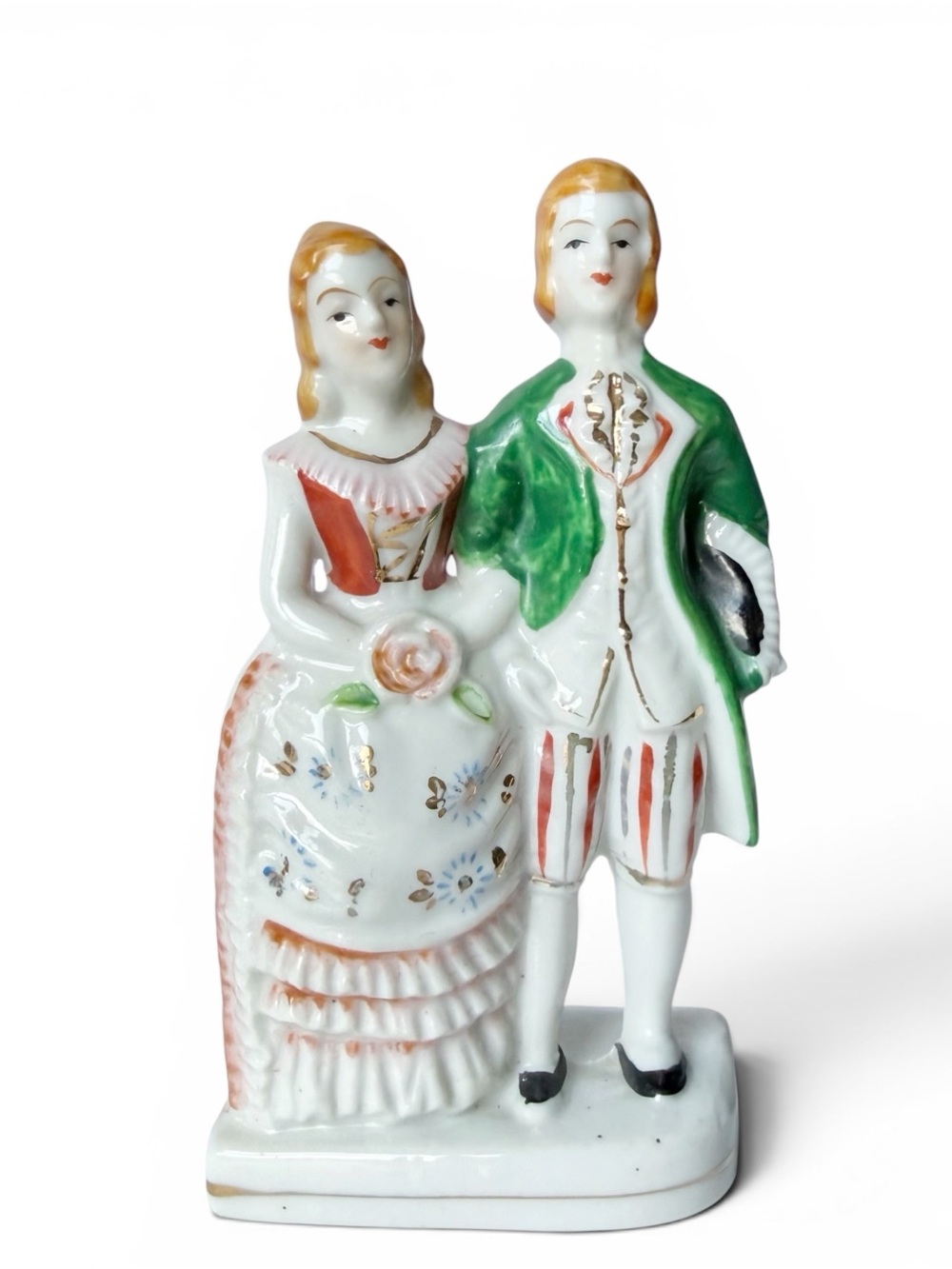 Vintage Small Mini Porcelain Victorian Colonial Regency Era Couple Figurine